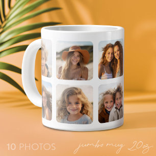 Benutzerdefinierte 10-Foto-Collage mit abgerundete Jumbo-Tasse