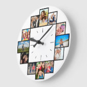 Benutzerdefinierte 12 Erinnerungen-Bildersammlung Große Wanduhr (Winkel)