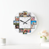 Benutzerdefinierte 12 Erinnerungen-Bildersammlung  Große Wanduhr (Zuhause)