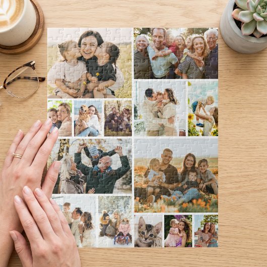 Benutzerdefinierte 14-Foto-Collage Puzzle