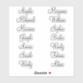 Benutzerdefinierte 14 Vornamen | Best Calligraphy Aufkleber (Blatt)