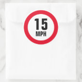 Benutzerdefinierte 15 mph-Geschwindigkeitsbegrenzu Runder Aufkleber (Tasche)