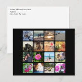Benutzerdefinierte 16-Foto-Mosaikbildkollektion Postkarte (Vorne/Hinten)