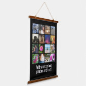 Benutzerdefinierte 16-Foto-Mosaikbildkollektion Wandteppich Mit Holzrahmen (Gewinkelt)