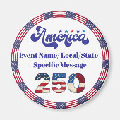 Benutzerdefinierte 1776–2026 USA-Flagge Magnet (Vorne)