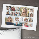 Benutzerdefinierte 17 BildCollage - Schwarz-weißer Kissenbezug