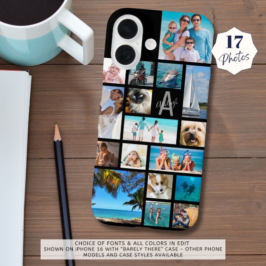 Benutzerdefinierte 17 Collage Monogramm Name Ihre Case-Mate iPhone Hülle
