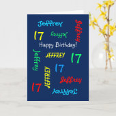 Benutzerdefinierte 17. Geburtstagskarte - Name, Bl Karte (Gelbe Blume)