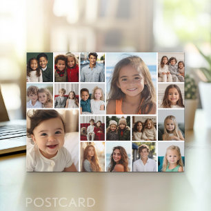 Benutzerdefinierte 18-Foto-Collage überall Postkarte