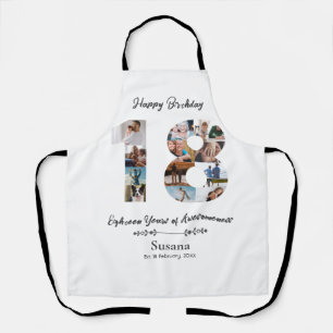Benutzerdefinierte 18. Geburtstags-Schürze mit Fot Schürze