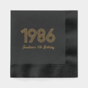 Benutzerdefinierte 1986 40. Geburtstag Foliengeprä Servietten Mit Folie