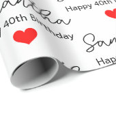 Benutzerdefinierte 1. 2. 10. 20. 30. 40. Geburtsta Geschenkpapier (Rolleneckpunkt)