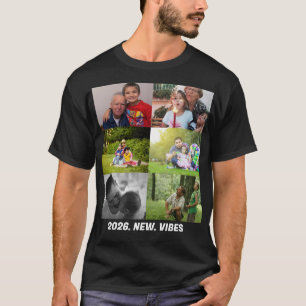 Benutzerdefinierte 2026 Stimmung 6 Foto-Collage T-Shirt