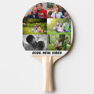 Benutzerdefinierte 2026 Stimmung 6 Foto-Collage Tischtennis Schläger