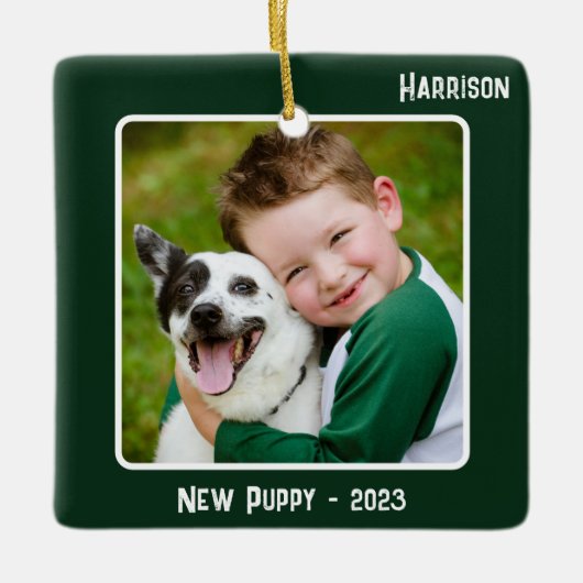 Benutzerdefinierte 2-Foto-2-seitige Emerald-Sonder Keramikornament (Vorderseite)