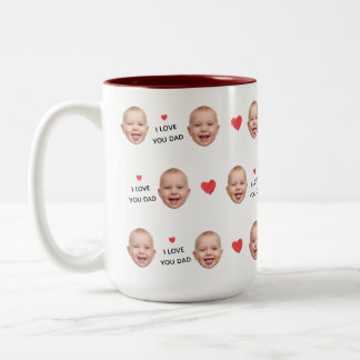 Benutzerdefinierte 2-Foto-Babygestichtcollage "Ich Zweifarbige Tasse