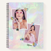 Benutzerdefinierte 2-Foto Collage mit modernem Skr Notizblock (Vorderseite)