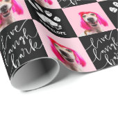 Benutzerdefinierte 2-Foto-Dog-Paw-Druck Geschenkpapier (Rolleneckpunkt)