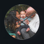 Benutzerdefinierte 2-Foto-Doppelseitige Personalis Runde Wanduhr<br><div class="desc">Benutzerdefinierte 2-Foto-Doppelseitige Personalisierte Familienzeituhr</div>