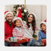 Benutzerdefinierte 2-Foto-Foto-Joy Red Keramikornament (Rückseite)