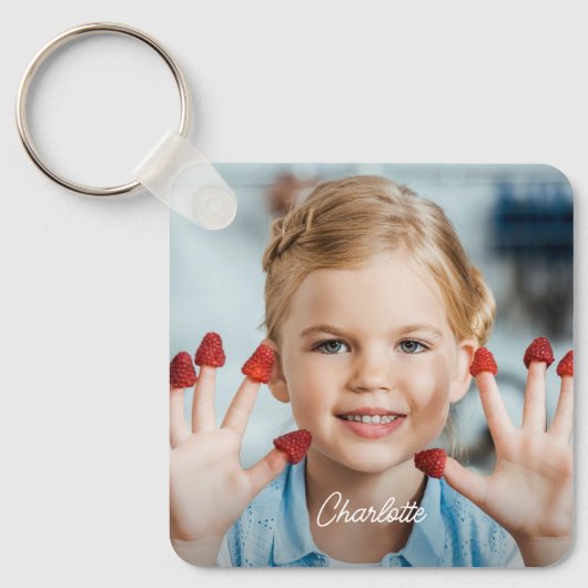 Benutzerdefinierte 2-Foto-Kinder Personalisierte F Schlüsselanhänger (Vorderseite)