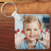 Benutzerdefinierte 2-Foto-Kinder Personalisierte F Schlüsselanhänger (Vorderseite)