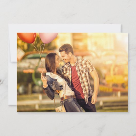 Benutzerdefinierte 2-Foto-weiße Brush-Save the Dat Einladung (Rückseite)