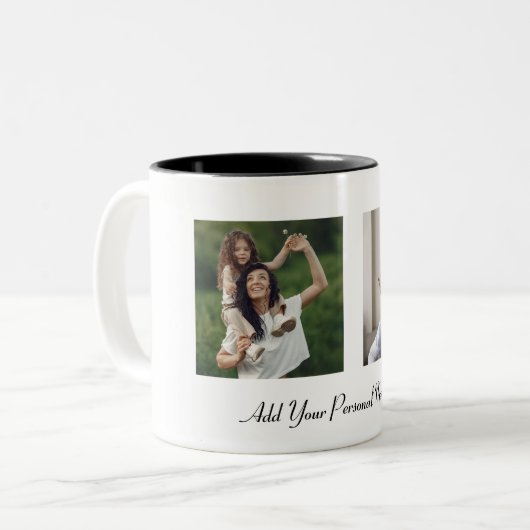 Benutzerdefinierte 2-Fotomaterial mit Personalisie Zweifarbige Tasse (Vorderseite Links)