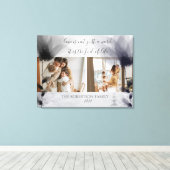 Benutzerdefinierte 2 Fotos mit Blumenüberlagerung Leinwanddruck (Insitu (Holzboden))