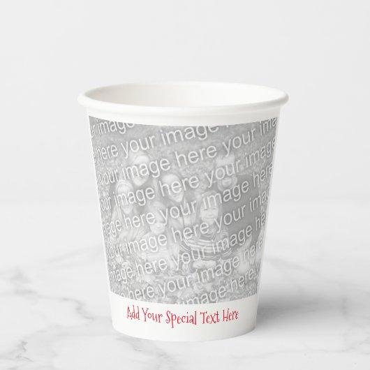 Benutzerdefinierte 2 Fotos oder Bilder 2 Nachricht Pappbecher (Vorderseite)