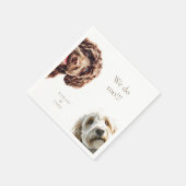 Benutzerdefinierte 2-Hunde-Doodle-Hochzeit III Ser Serviette (Ecke)