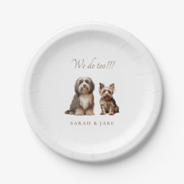Benutzerdefinierte 2-Hunde-Hochzeit Pappteller
