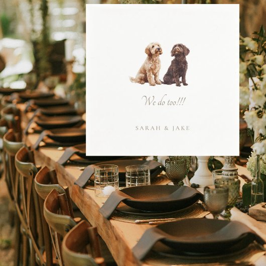 Benutzerdefinierte 2-Hunde-Wedding-Tücher Serviette