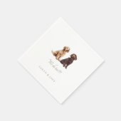 Benutzerdefinierte 2-Hunde-Wedding-Tücher Serviette (Ecke)