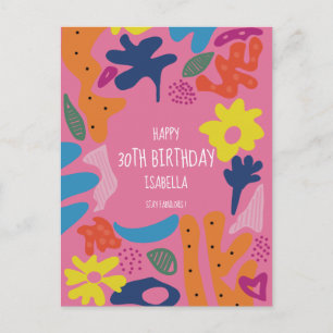 benutzerdefinierte 30. Geburtstagskarte rosa moder Postkarte