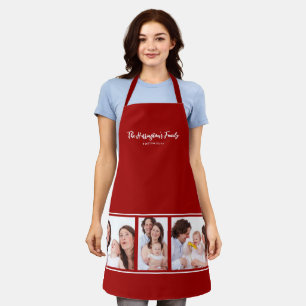 Benutzerdefinierte 3-Abschnitte-Familienfotocollag Schürze