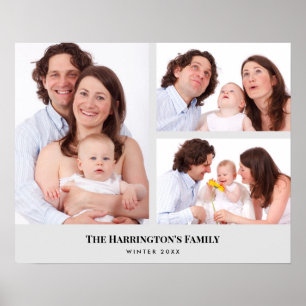 Benutzerdefinierte 3 Abschnitte Familienfotos Coll Poster