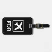 Benutzerdefinierte 3-Buchstaben-Monogramm-Flugzeug Gepäckanhänger (Vorderseite horizontal)