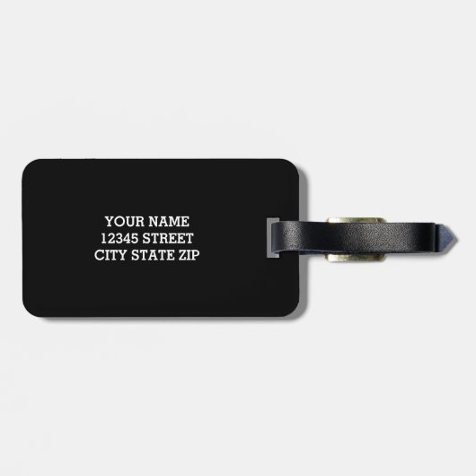 Benutzerdefinierte 3-Buchstaben-Monogramm-Flugzeug Gepäckanhänger (Rückseite horizontal)