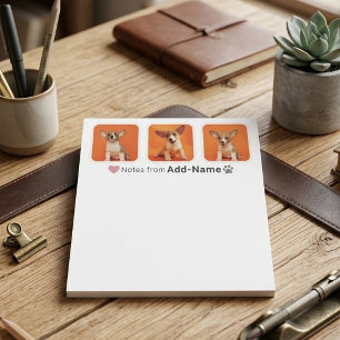 Benutzerdefinierte 3-Foto-Collage Haustier Hund Na Notizblock