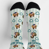 Benutzerdefinierte 3-Foto-Herzen-Collage Bester Va Socken (Oben)