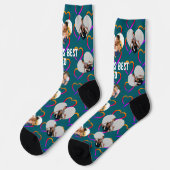 Benutzerdefinierte 3-Foto-Herzen-Collage Bester Va Socken (Linkes Detail)