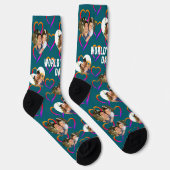 Benutzerdefinierte 3-Foto-Herzen-Collage Bester Va Socken (Rechts)