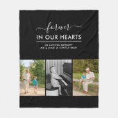 Benutzerdefinierte 3-Foto-Weiß in Speicherschwarz Fleecedecke (Vorderseite)