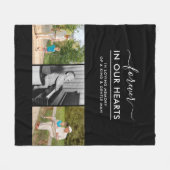 Benutzerdefinierte 3-Foto-Weiß in Speicherschwarz Fleecedecke (Vorderseite (Horizontal))