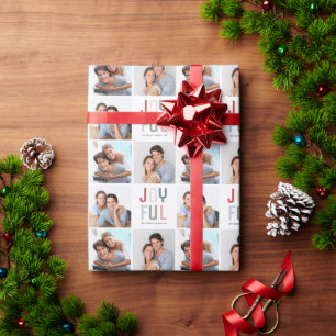 Benutzerdefinierte 3 Fotos Collage Weihnachten  Geschenkpapier