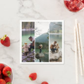 Benutzerdefinierte 3 vertikale Foto-Collage-Papier Serviette (Beispiel)