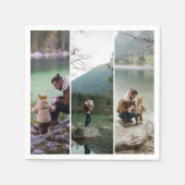 Benutzerdefinierte 3 vertikale Foto-Collage-Papier Serviette (Vorderseite)