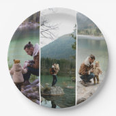 Benutzerdefinierte 3 vertikale Fotocollage-Papiert Pappteller (Vorderseite)