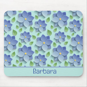 Benutzerdefinierte 3D-Blumen in Blau Mousepad